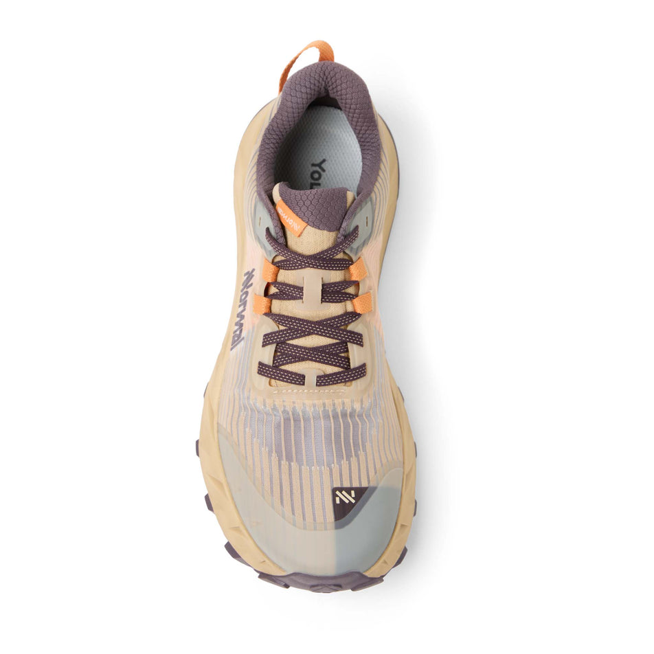 The upper of the right shoe from a pair of NNormal Cadí Running Shoes in the Beige colourway.