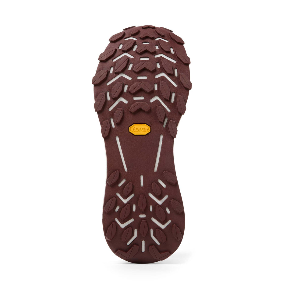 The outsole of the right shoe from a pair of NNormal Cadí Running Shoes in the Green colourway.
