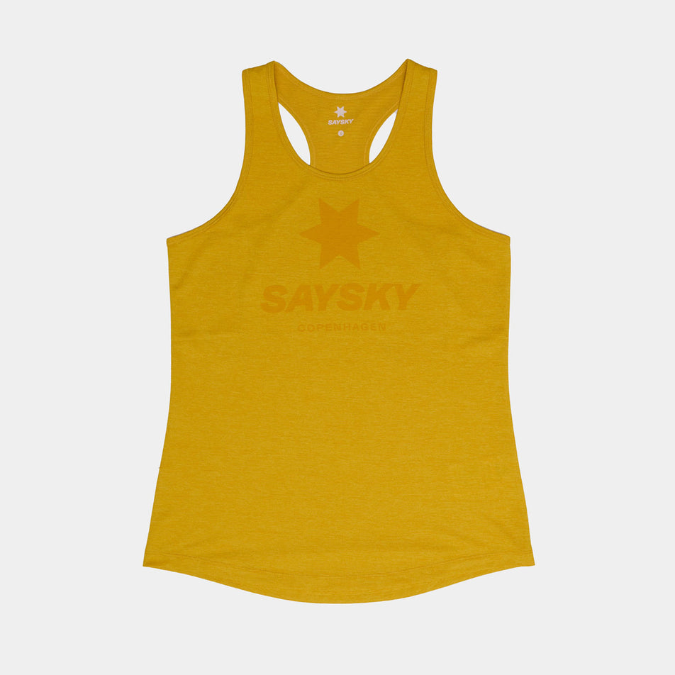 The front of the SAYSKY Women's Logo Combat Pro Singlet in the Yellow colourway. (8602088013986)
