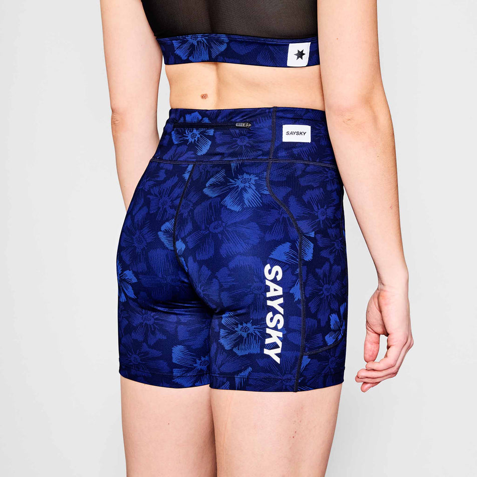 Back view of a model wearing the SAYSKY Women's Flower Combat+ Short Tights 7