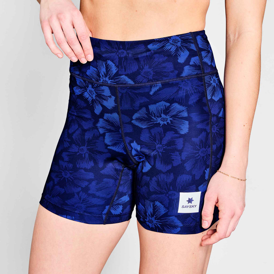 Front view of a model wearing the SAYSKY Women's Flower Combat+ Short Tights 7