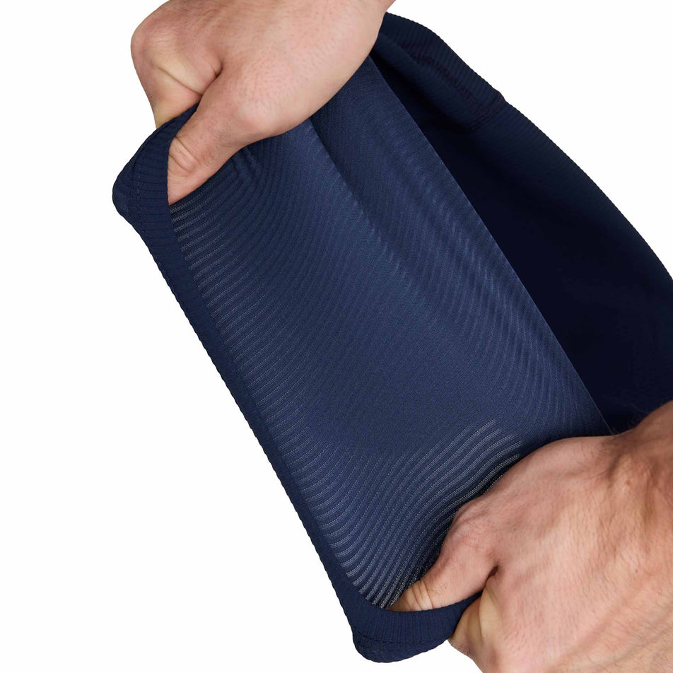 The inside of the SAYSKY Women's Combat Rib Crop Top in the Blue colourway. (8730942242978)