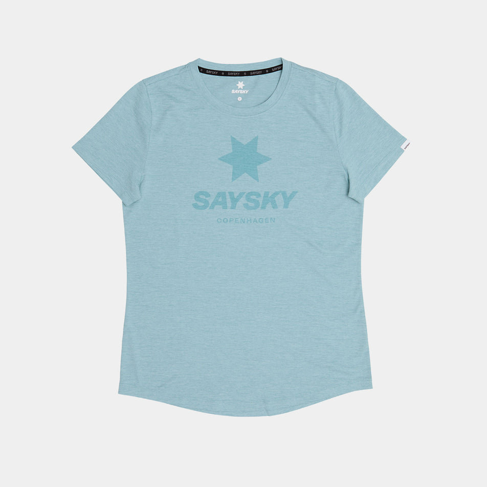 Front view of the SAYSKY Women's Logo Combat Pro T-Shirt in the Blue colourway.