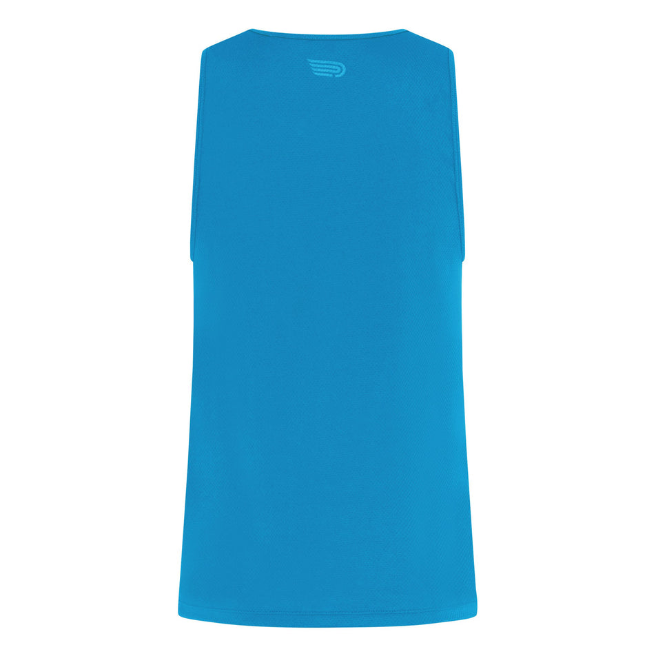 Back view of the Pressio Men's Sustain Singlet in the Scuba Blue colourway. (8622472298658)