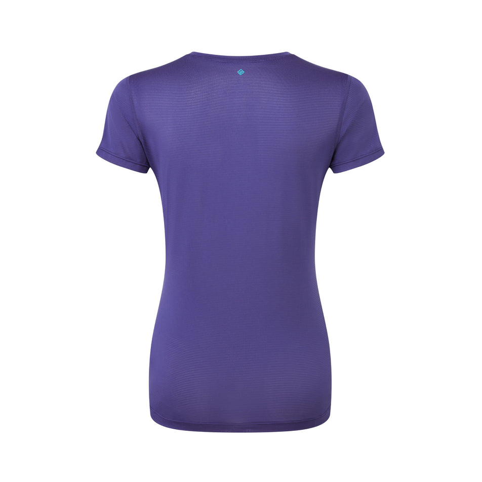 Back view of the Ronhill Women's Tech S/S Tee in the Deep Ocean/Marine colourway. (8490088464546)