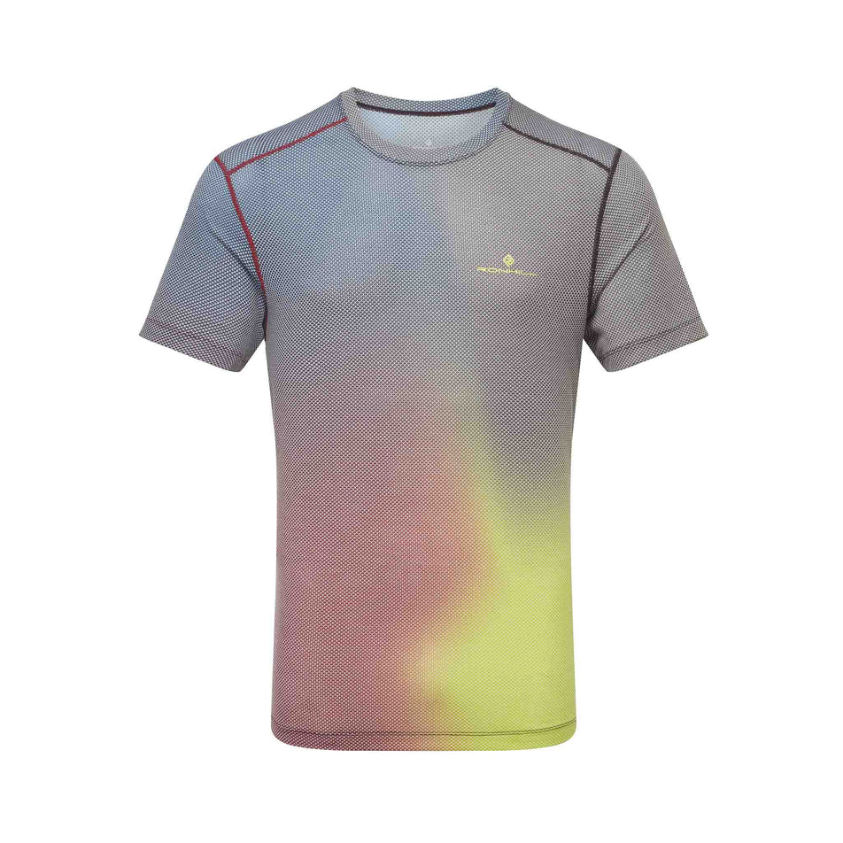 Front view of the Ronhill Men's Tech Golden Hour Tee in the Acid Merge colourway. (8742874513570)