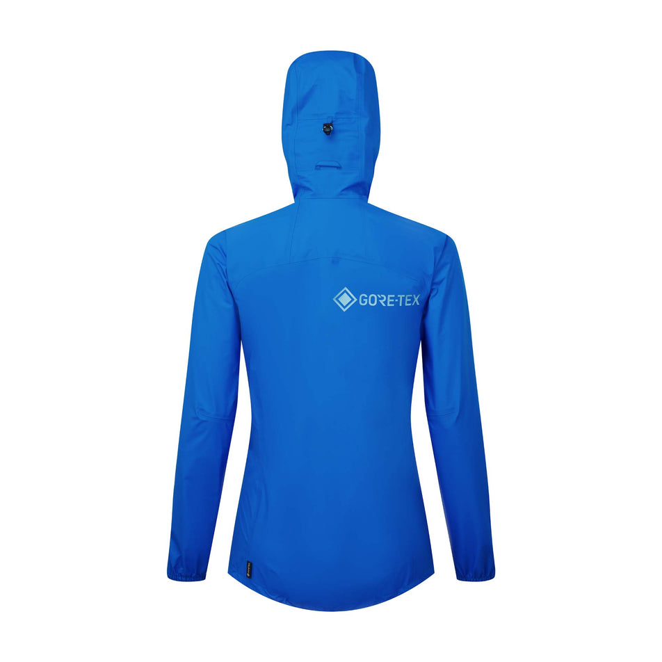Back view of the Ronhill Women's Tech GORE-TEX Mercurial Jacket in the Electric Blue/Aquamint colourway (8160854769826)