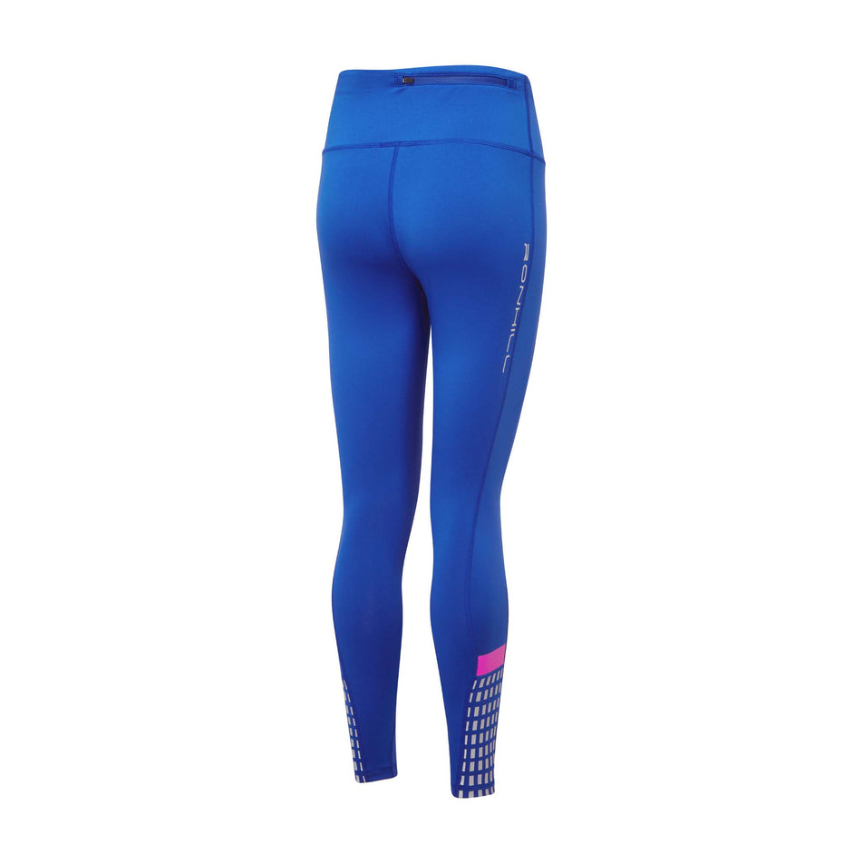 Back view of a pair of Ronhill Women's Tech Afterhours Tights in the Cobalt/Thistle/Reflect colourway (8047316861090)