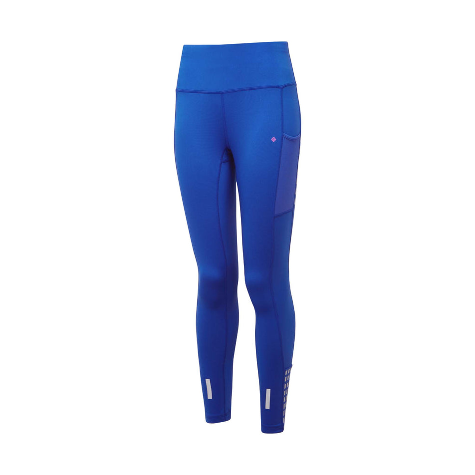 Front view of a pair of Ronhill Women's Tech Afterhours Tights in the Cobalt/Thistle/Reflect colourway (8047316861090)