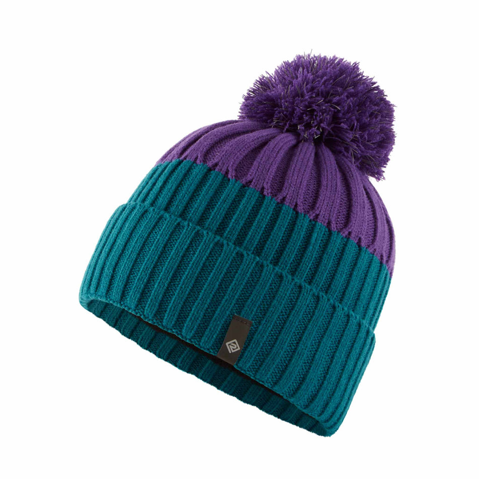 Front view of the Ronhill Unisex Bobble Hat in the Marine/Regal Purple colourway. (8491313430690)