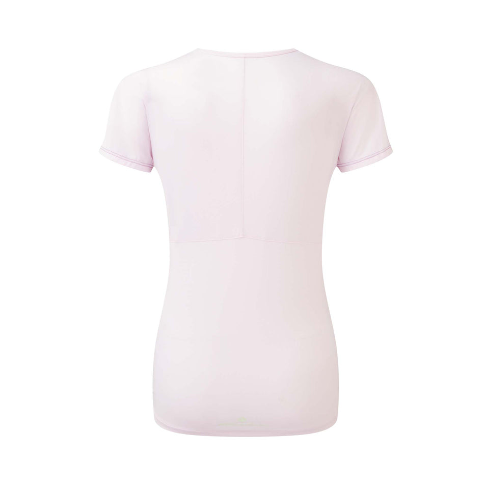 Back view of a Ronhill Women's Tech Glide S/S Tee in the Fuchsia Marl/Ballet colourway (8159372411042)