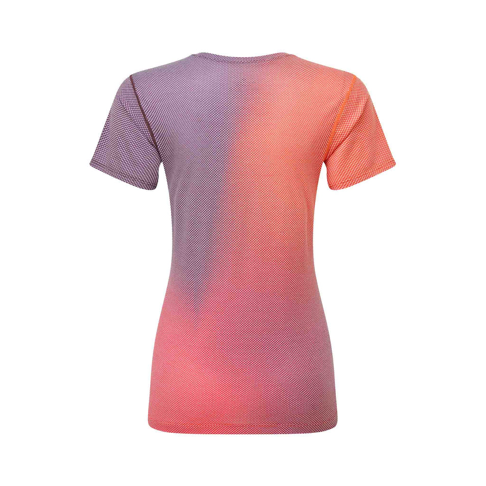 Back view of a Ronhill Women's Tech Golden Hour Tee in the Damson/Sunset Merge colourway. (8563589709986)