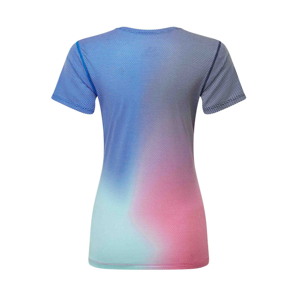 Back view of the Ronhill Women's Tech Golden Hour S/S Tee in the Exuberance Merge colourway.