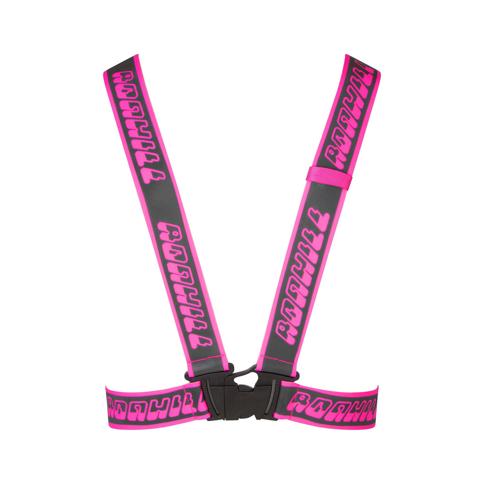 Front view of a Ronhill Reflective Belt in the Fluo Pink colourway (8048568729762)