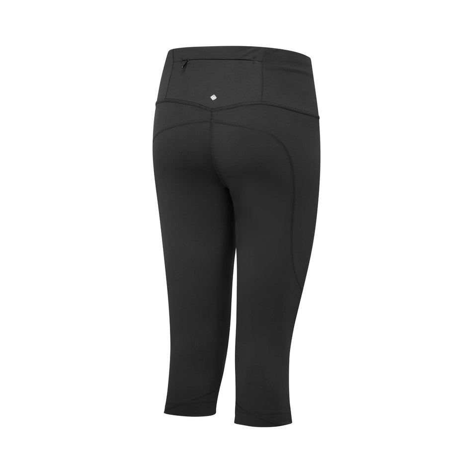 Back view of the Ronhill Women's Tech Capri in the Black/Bright White colourway (8160832422050)