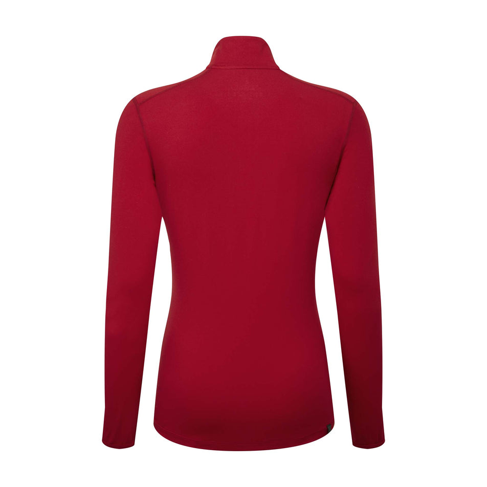 Back view of a Ronhill Women's Core Thermal 1/2 Zip in the Jam/Flame colourway (8048073605282)