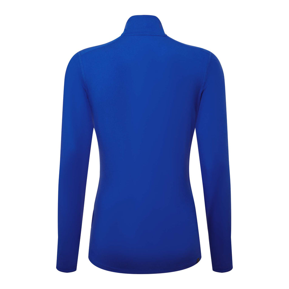 Back view of a Ronhill Women's Core Thermal 1/2 Zip in the Cobalt/Thistle colourway (8032082264226)