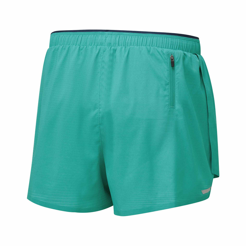 Back view of a Ronhill Men's Tech Race Short in the Deep Laguna/Seafaring colourway. (8563608027298)