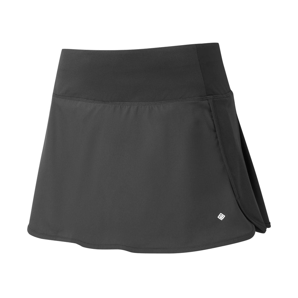 Front view of the Ronhill Women's Tech Skort in the All Black colourway (8159331942562)