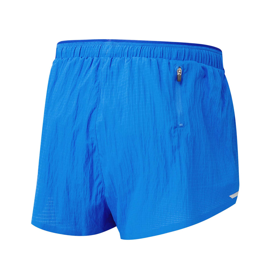 Back view of the Ronhill Women's Tech Race Short in the Electric Blue/Zest colourway (8159310446754)