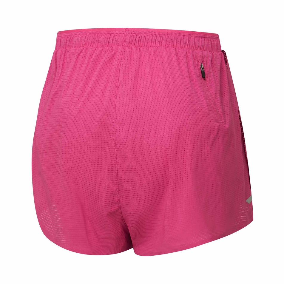 Back view of the Ronhill Women's Tech Race Short in the Exuberance/Classic Blue colourway.