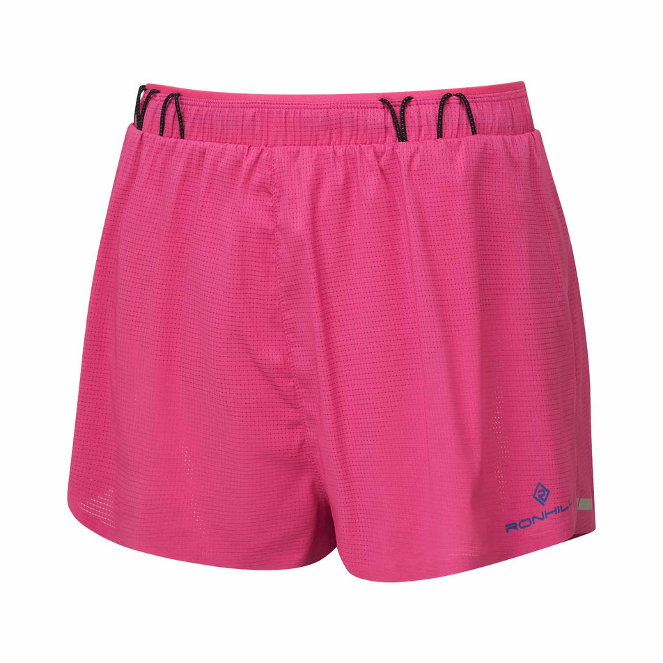 Front view of the Ronhill Women's Tech Race Short in the Exuberance/Classic Blue colourway.