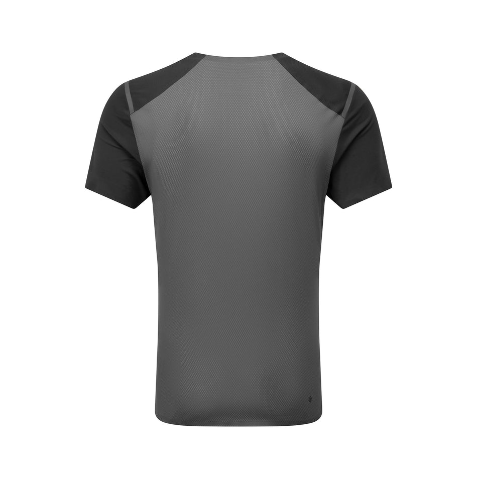 The back of the Ronhill Men's Tech Race S/S Tee in the Black/Artemis colourway. (8583523696802)