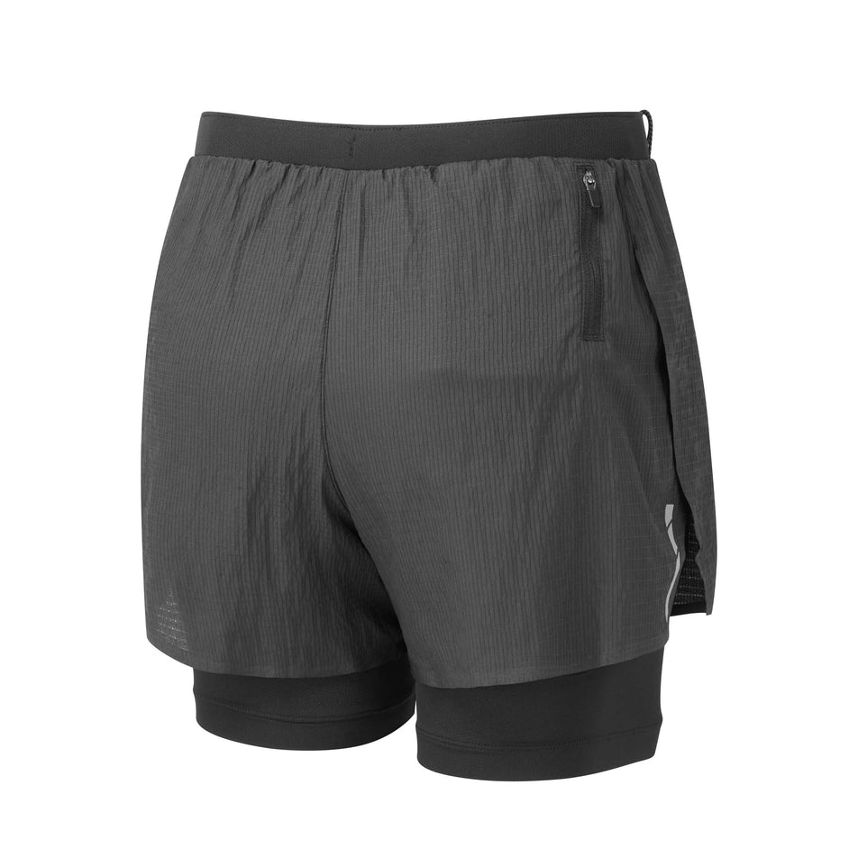 Back view of the Ronhill Women's Tech Race Twin Short in the All Black colourway (8158813323426)