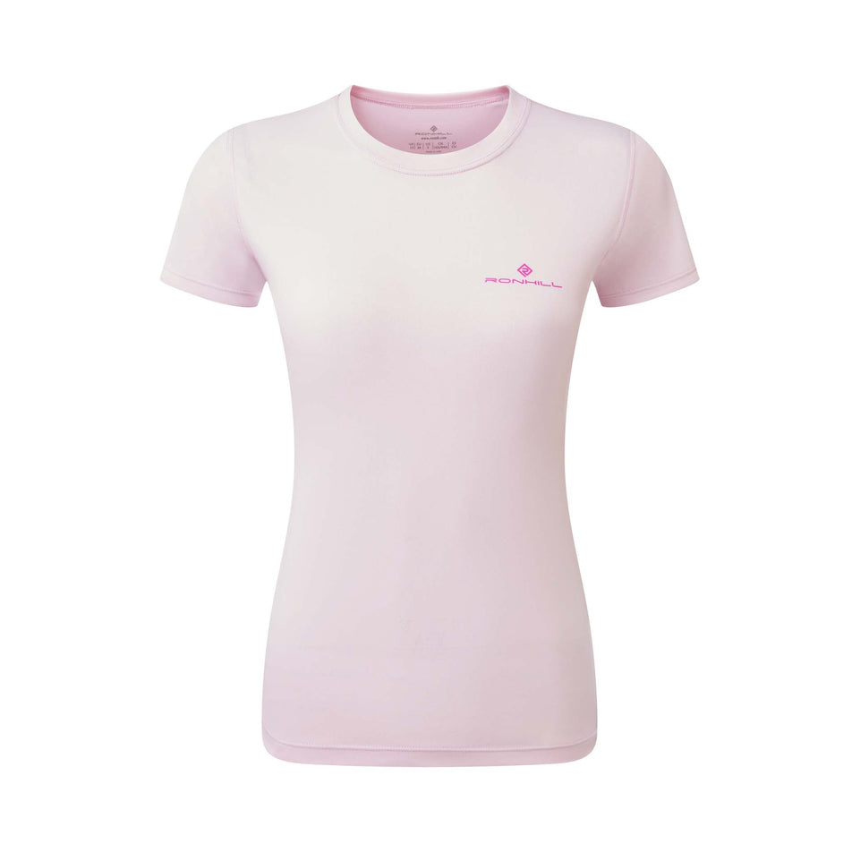 Front view of a Ronhill Women's Core S/S Tee in the Ballet/Fuchsia colourway (8160858243234)