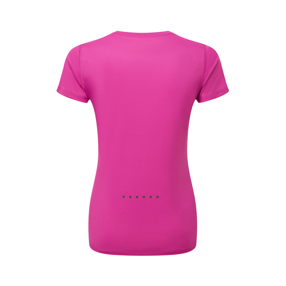 Back view of a Ronhill Women's Core S/S Tee in the Razzmatazz/Bright White colourway. (8563598033058)