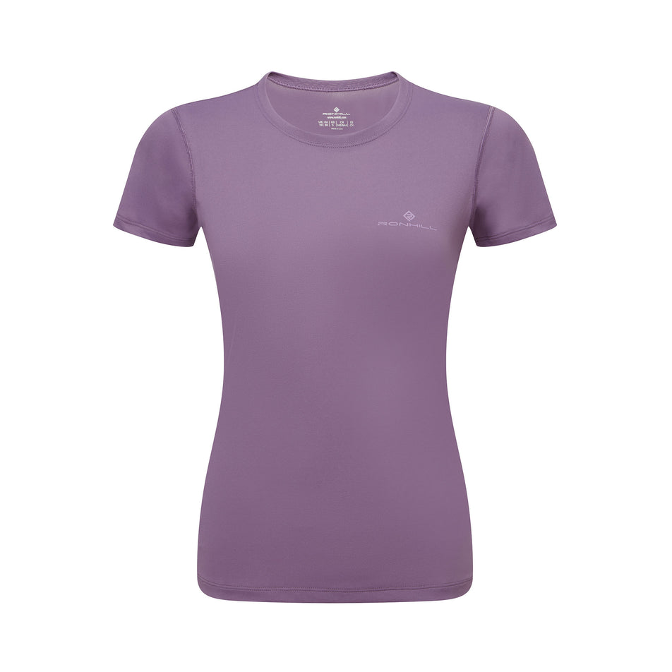 Front view of the Ronhill Women's Core S/S Tee in the Dark Iris/Iris colourway. (8742763626658)
