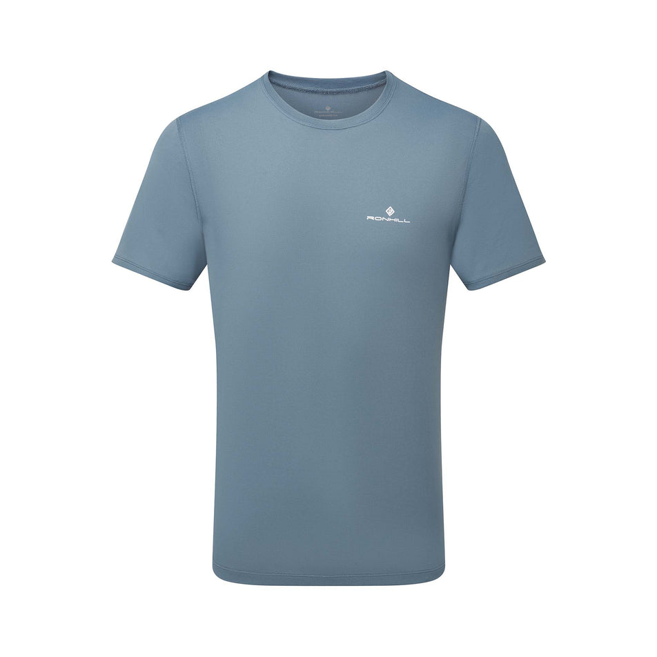 Front view of the Ronhill Men's Core S/S Tee in the Lake/Bright White colourway. (8563618513058)