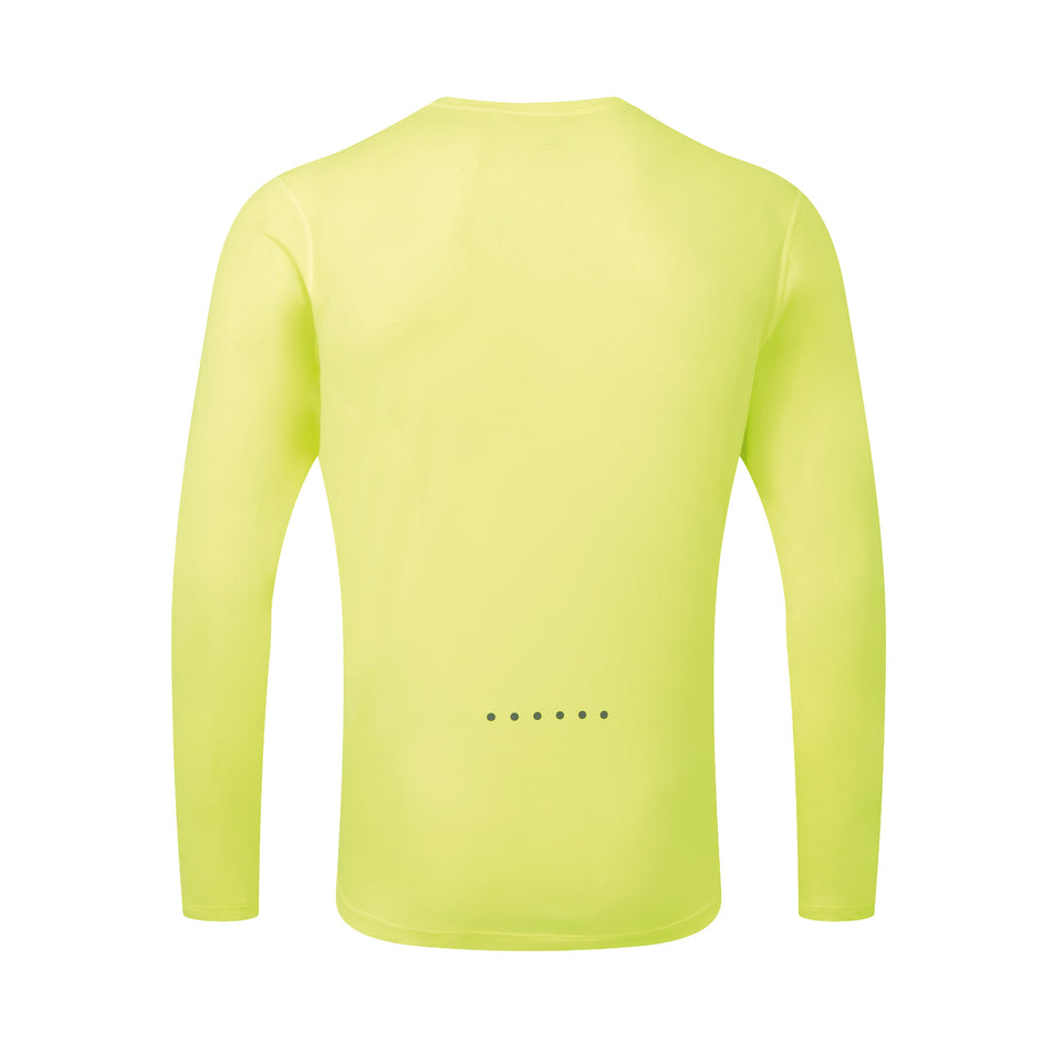 Back view of the Ronhill Men's Core L/S Tee in the Fluo Yellow/Black colourway. (8748741525666)