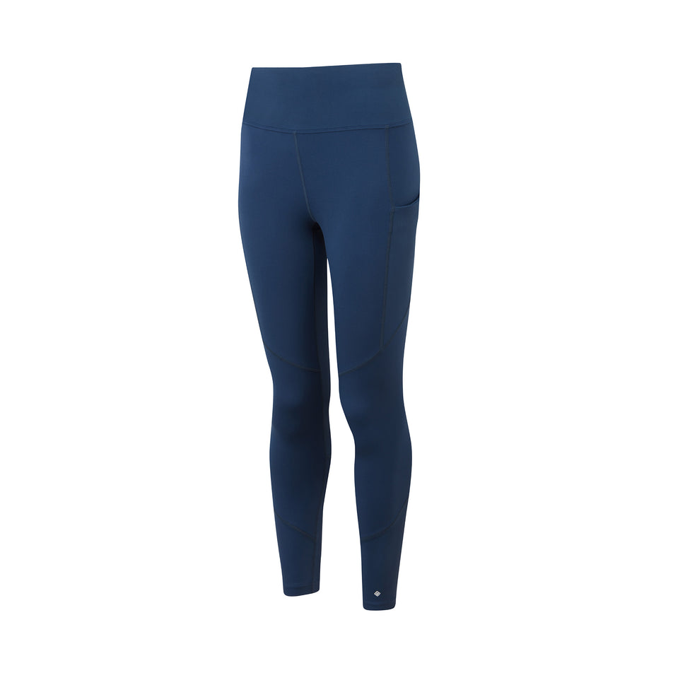 Front view of the Ronhill Women's Tech Tight in the Dark Navy colourway. (8469366079650)