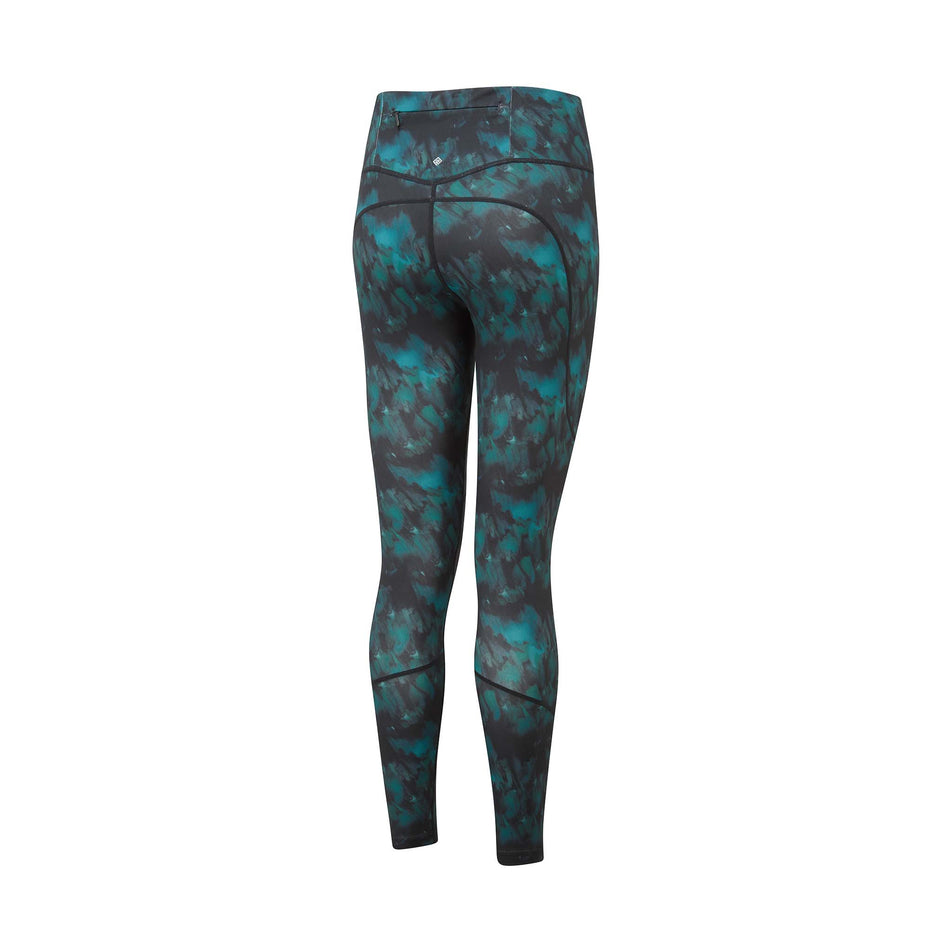 Back view of the Ronhill Women's Tech Tight in the Mallard Mist colourway. (8564972159138)