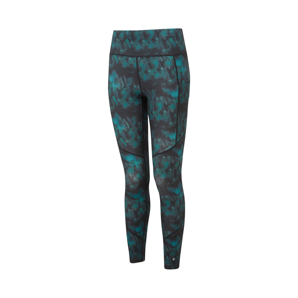 Front view of the Ronhill Women's Tech Tight in the Mallard Mist colourway. (8564972159138)