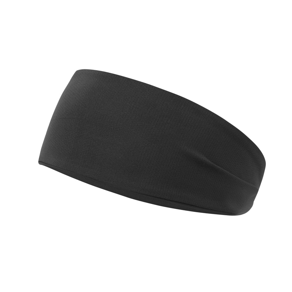 A Ronhill Unisex Reversible Headband in the All Black colourway. Reverse side of the headband is on show in the image.  (8160978927778)