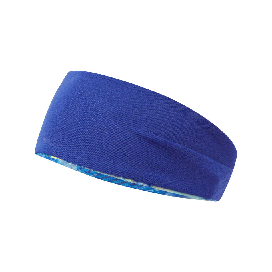 A Unisex Reversible Headband in the Blue Summer Haze colourway. Non-patterned side is visible in the image. (8160979419298)