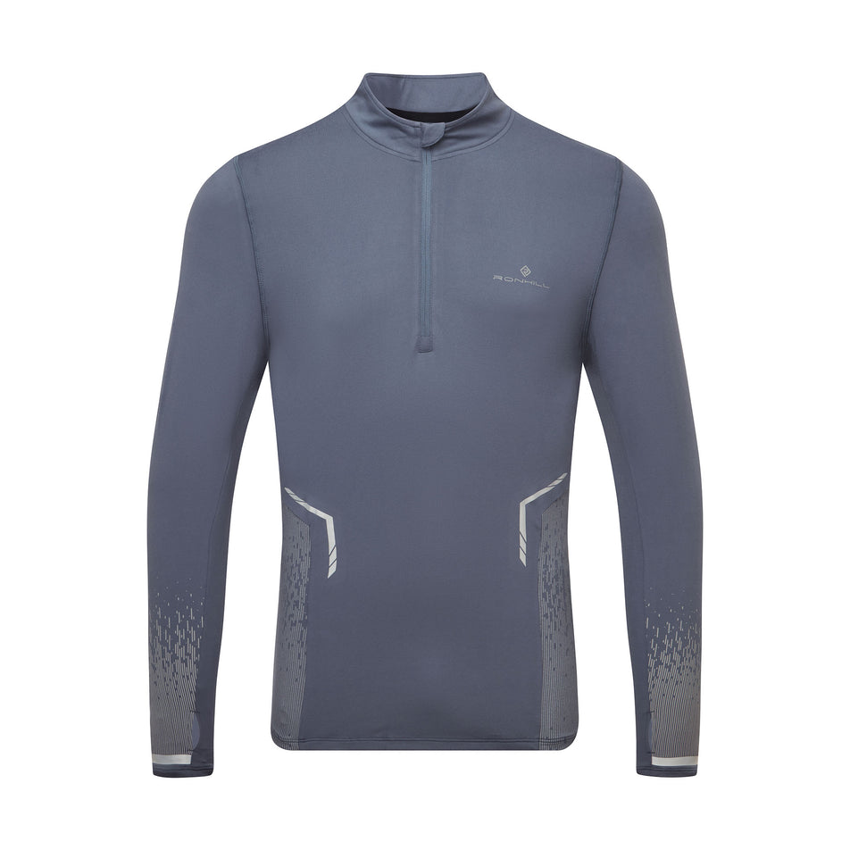 Front view of the Ronhill Men's Tech Reflect 1/2 Zip in the Anchor/Reflect colourway. (8747638522018)