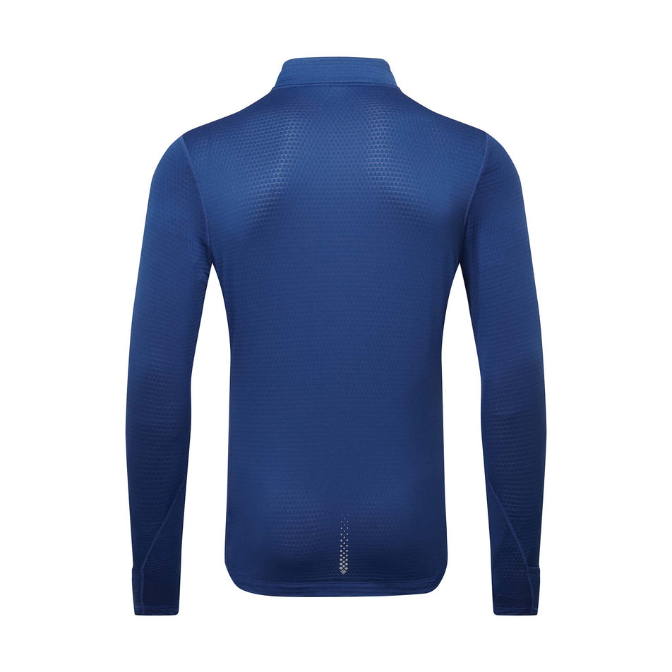 Back view of the Ronhill Men's Tech Winter 1/2 Zip in the Ocean/Electric Blue colourway. (8748496224418)