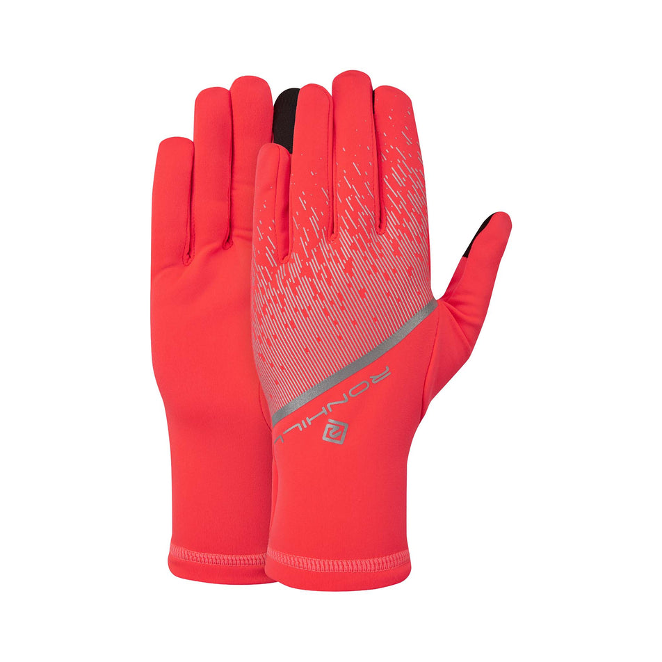 A pair of Ronhill Unisex Reflect Glove in the Hot Coral/Reflect colourway. (8748853919906)