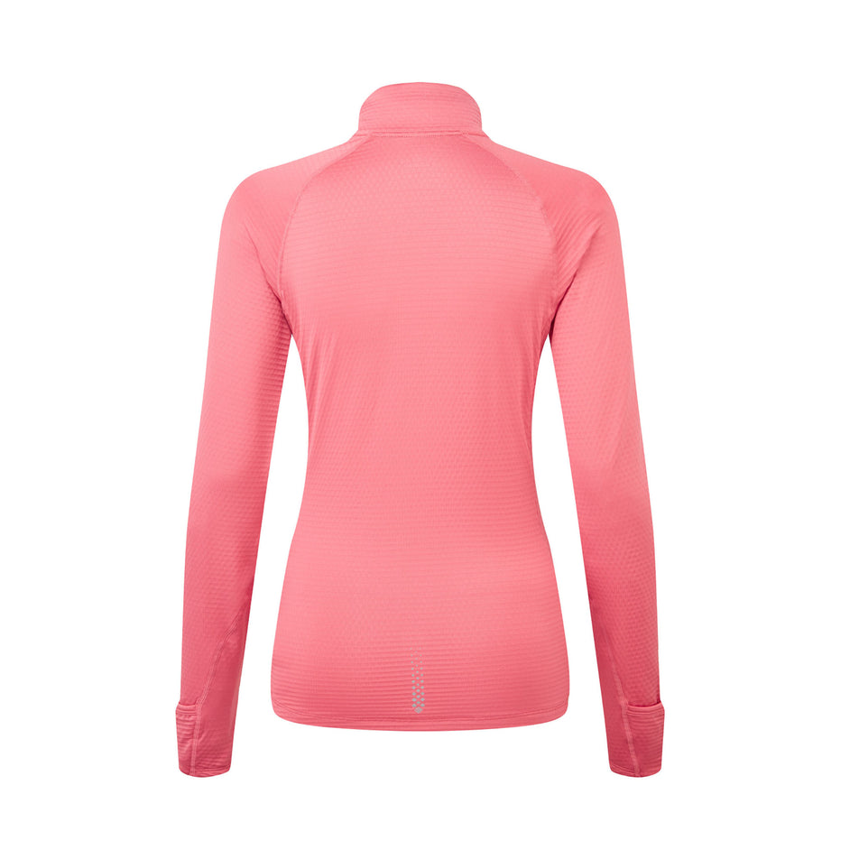 Back view of the Ronhill Women's Tech Winter 1/2 Zip in the Salsa/Mango colourway. (8491142414498)