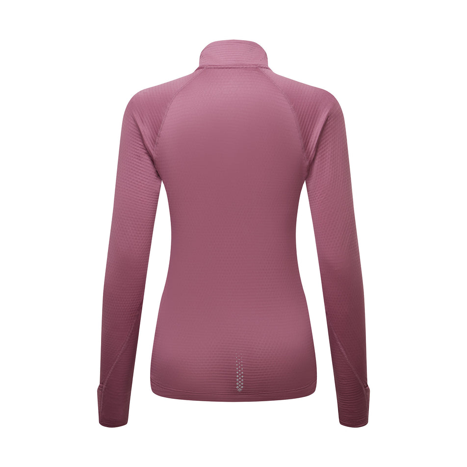 Back view of the Ronhill Women's Tech Winter 1/2 Zip in the Dusty Tulip/Dark Navy colourway. (8747552211106)