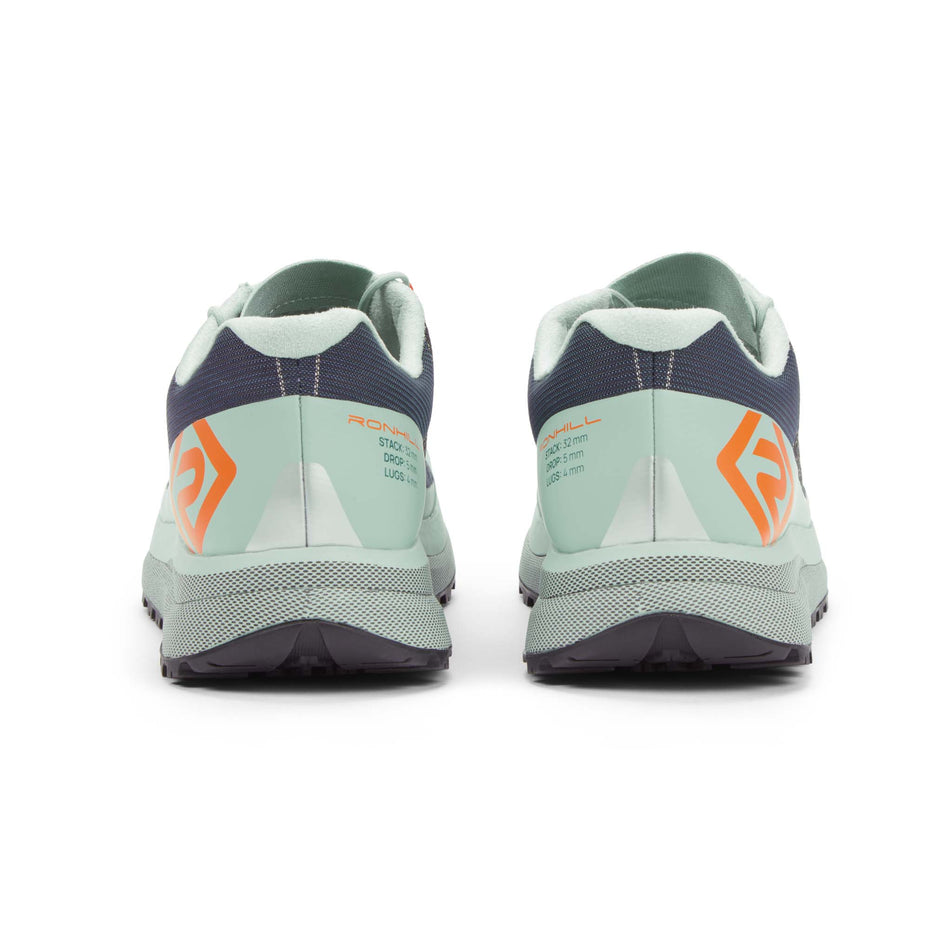 The back of a pair of Ronhill Women's Freedom Running Shoes in the Teal/Eggshell/Pastel Red colourway (8192906100898)