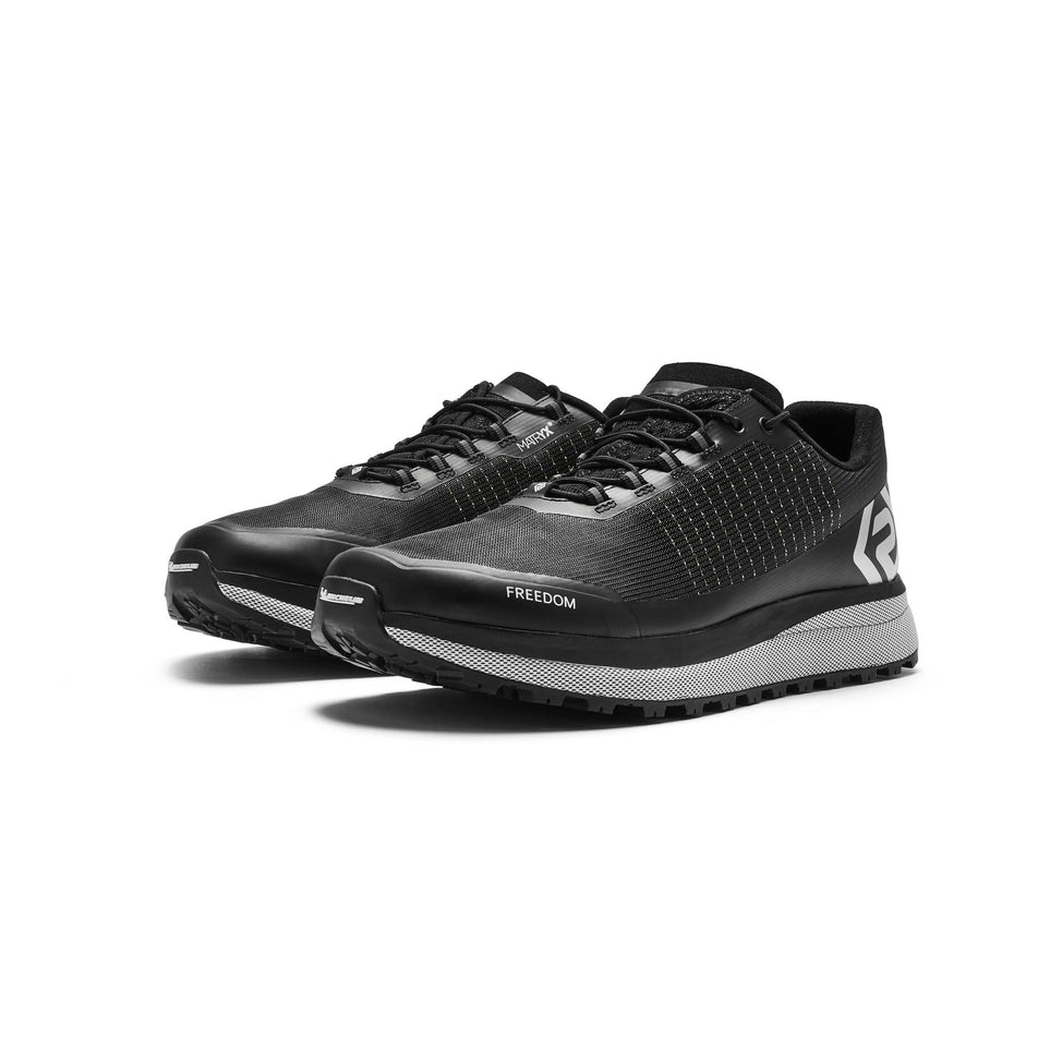 A pair of Ronhill Men's Reverence Running Shoes in the Black/White colourway (8192921764002)