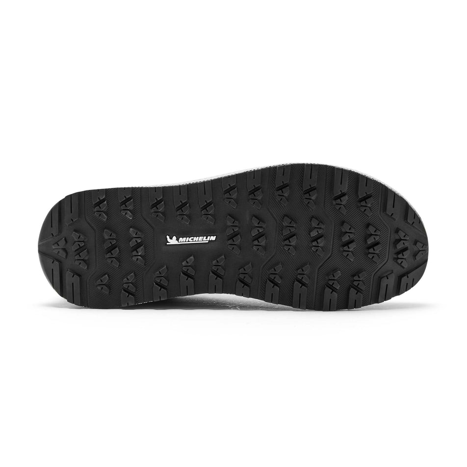 Outsole of the right shoe from a pair of Ronhill Men's Reverence Running Shoes in the Black/White colourway (8192921764002)