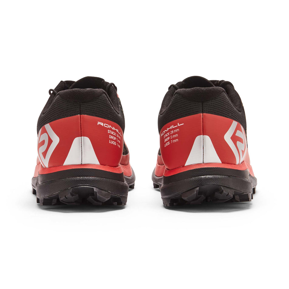 The back of a pair of Ronhill Men's Freedom Running Shoes in the Black/Red colourway (8192912294050)