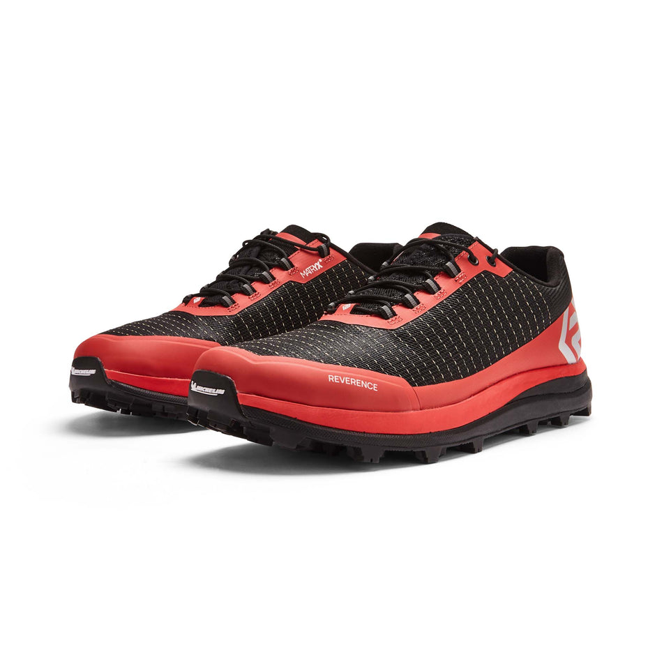 A pair of Ronhill Men's Freedom Running Shoes in the Black/Red colourway (8192912294050)