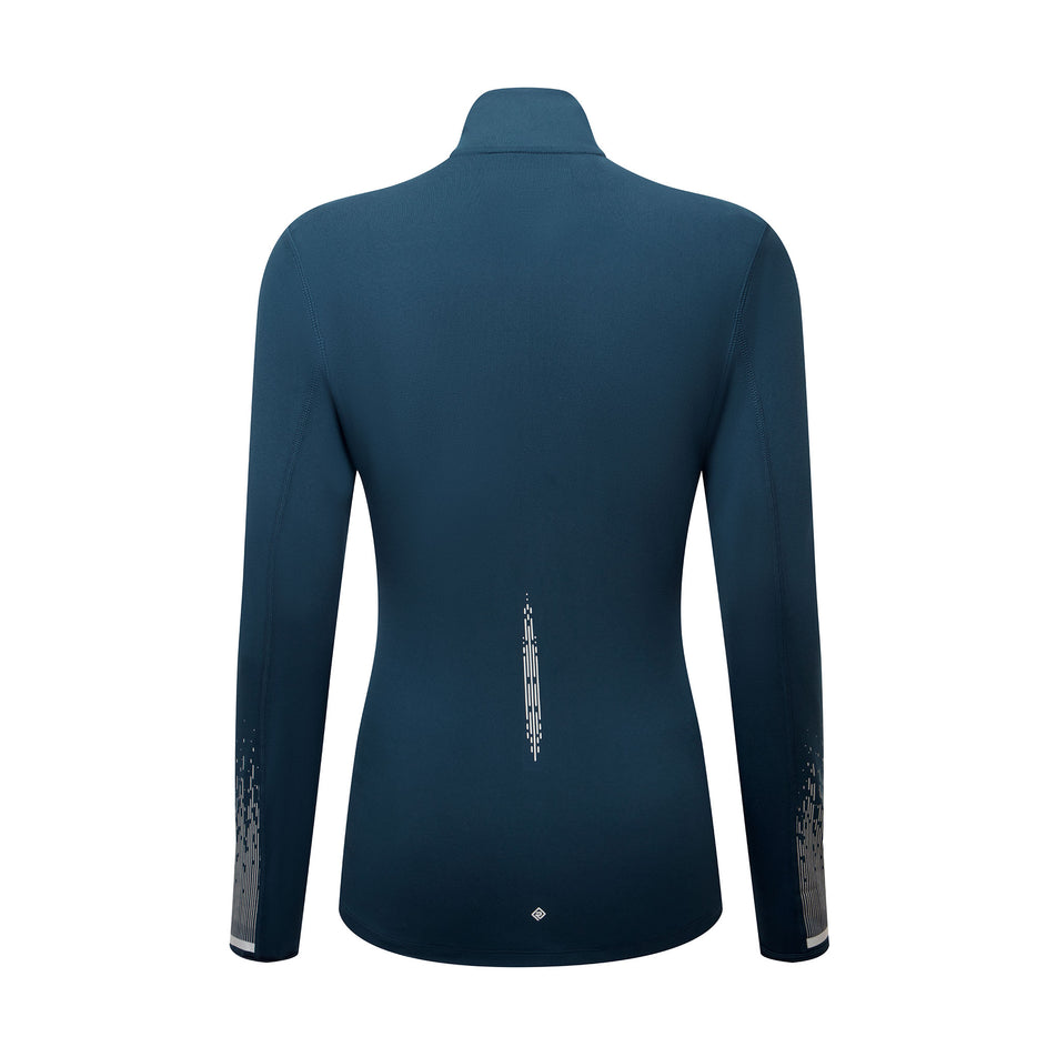 Back view of the Ronhill Women's Tech Reflect 1/2 Zip in the Dark Navy/Reflect colourway. (8747154735266)