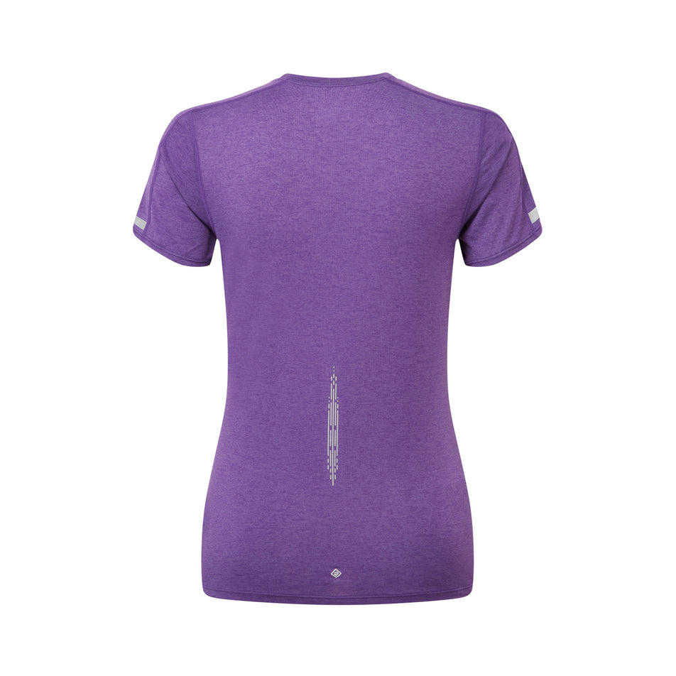 Back view of a Ronhill Women's Tech Reflect S/S Tee in the Regal Purple/Reflect colourway. (8489750397090)
